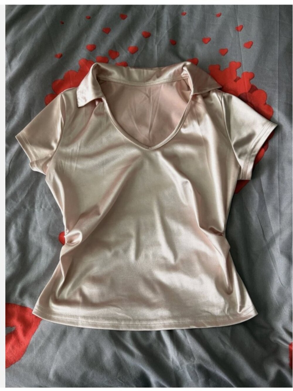 Stylish and chic silky  polo top, size S